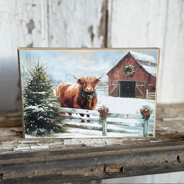 Christmas Highland Barn Block