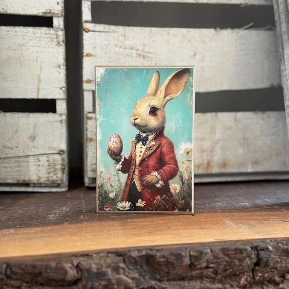 Vintage Bunny With Painted Egg
