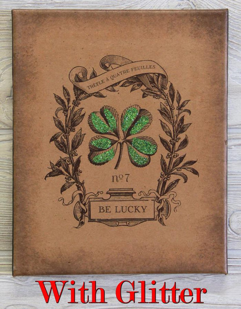 8X10 LUCKY CLOVER BLACK