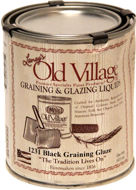 1231 BLACK GRAINING GLAZE PINT