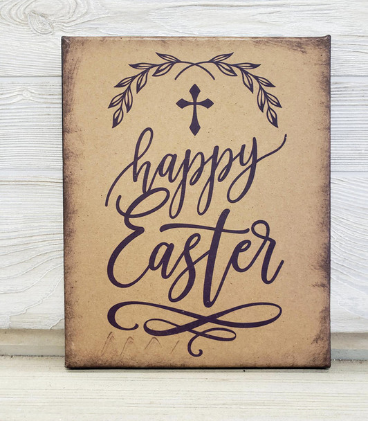 8X10 Happy Easter Cross