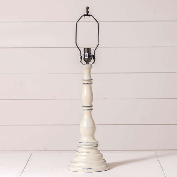 Davenport Wood Table Lamp Base in Rustic White