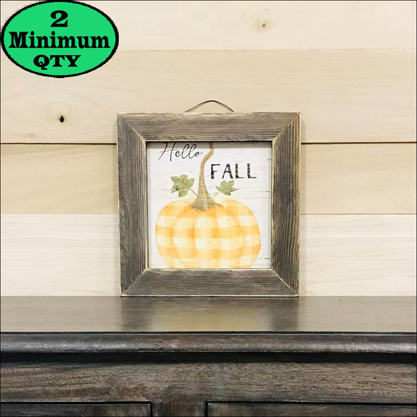 Plaid Pumpkin Hello 8X8