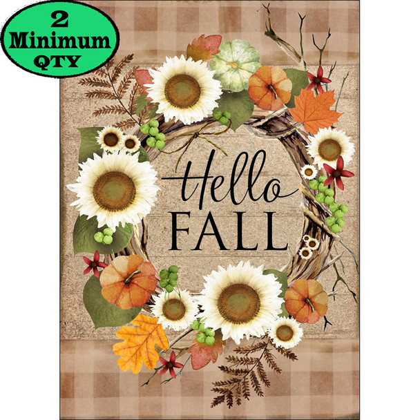 Fall Sunflower Greetings 12X18