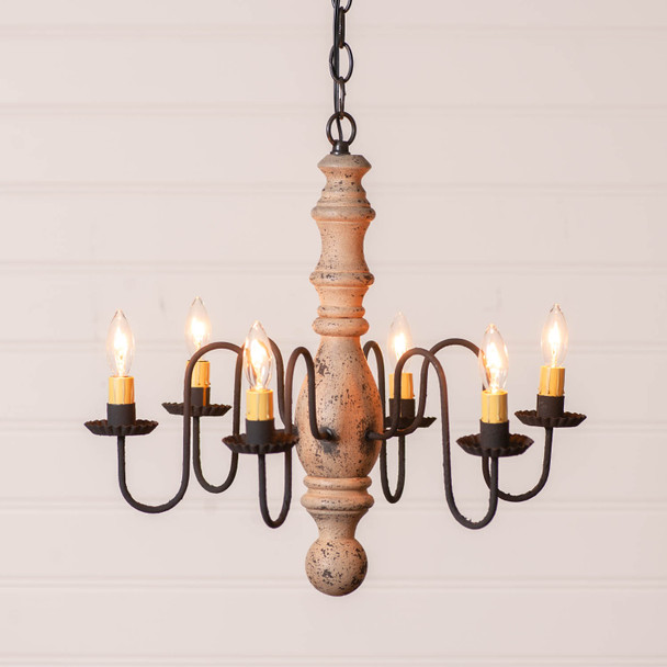 6-Arm Manassas Chandelier in Hartford Buttermilk