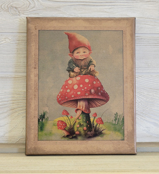 8X10 Baby Gnome Mushroom