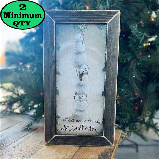 Meet Me Under The Mistletoe Snowman 8x18