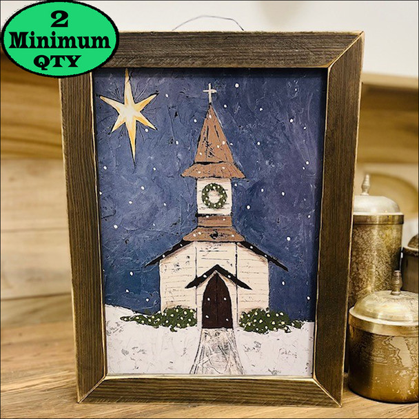 Christmas Eve Church 12x16