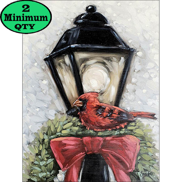 Christmas Cardinal Light Post 8x10