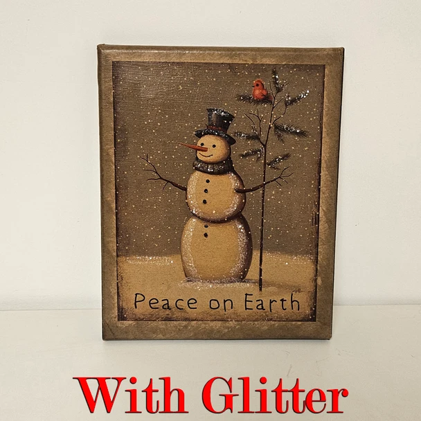 8X10 Snowman Peace on Earth