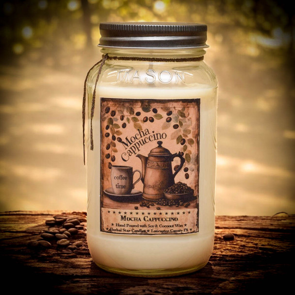 Mocha Cappuccino Mason Jar Candle - 24 oz