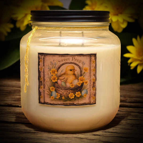 Vanilla Custard Peep Mason Jar Candle-64 oz