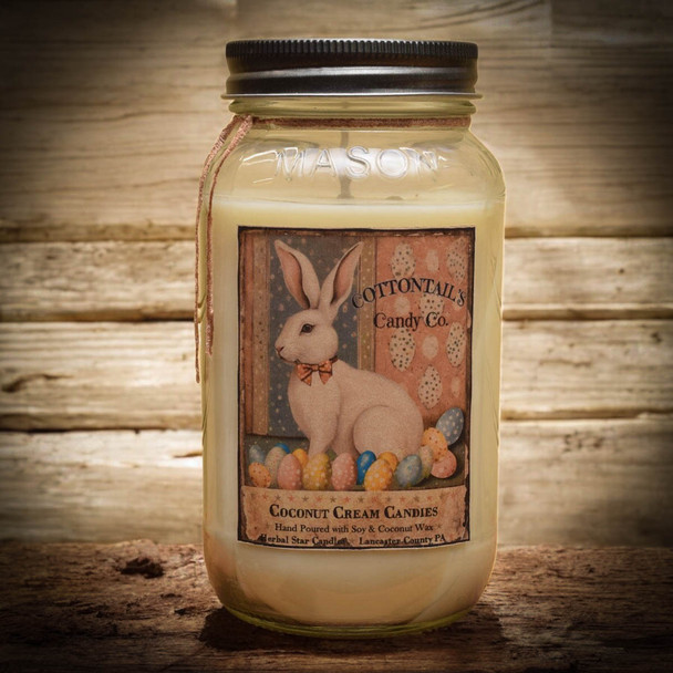 Coconut Cream Candies Mason Jar Candle-24 oz
