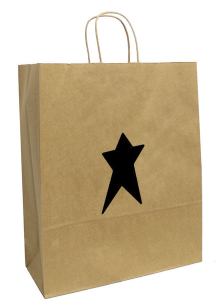 XL (16X6x19)Paper Bag-Star-Blk