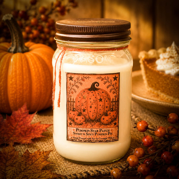 Pumpkin Star Patch Jar Candle- 16oz