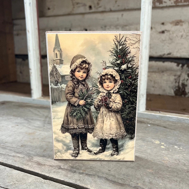 Vintage Winter Children Block