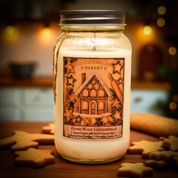 Homemade Gingerbread Jar Candle- 24oz