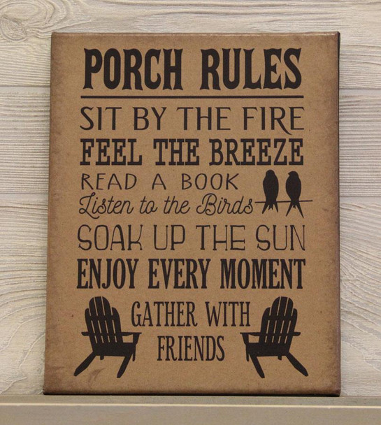8X10 PORCH RULES