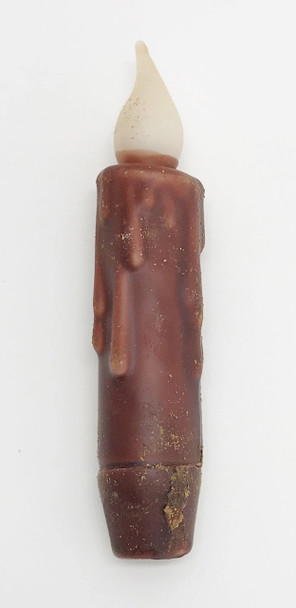 4" Burgundy Grungy LED Timer Taper