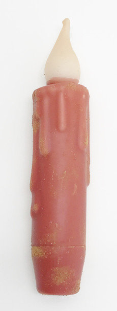 4" Red Grungy LED Timer Taper
