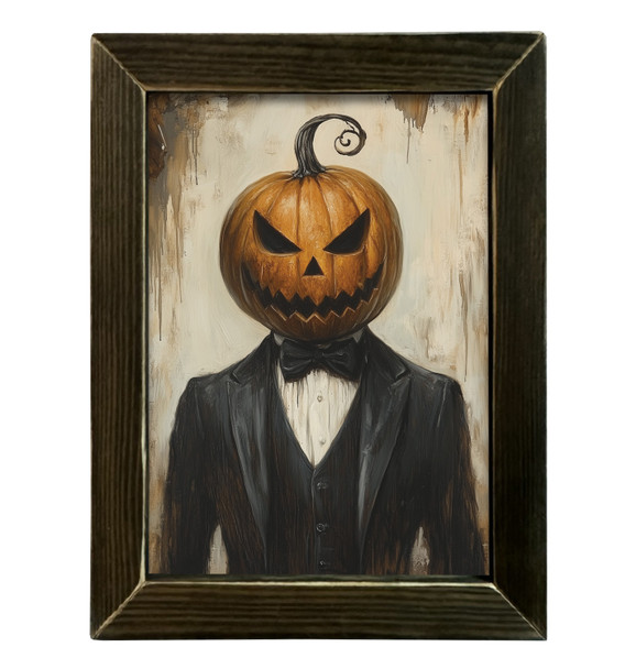 Vintage Suited Jack-O-Lantern 12x16