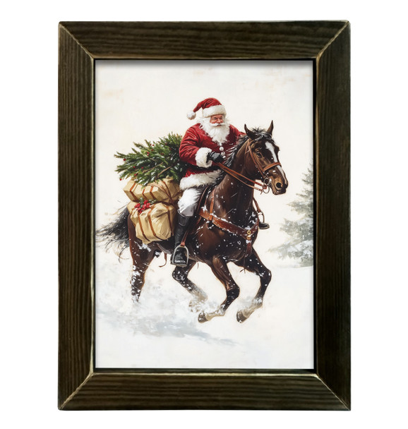 Santa Riding Horse 12x16