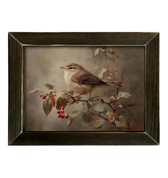 Vintage Brown Bird 12x16