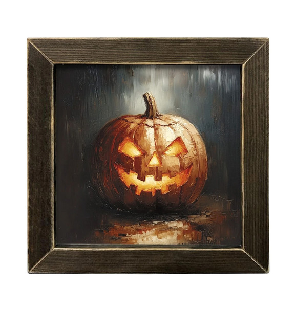Moody Jack O Lantern Painting 12x12