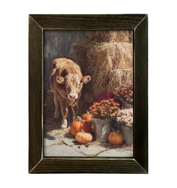 Curious Fall Calf 12x16