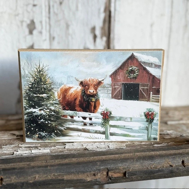Christmas Highland Barn Block