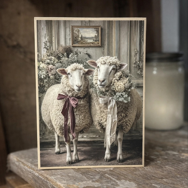 Heirloom Sheep Couple Block