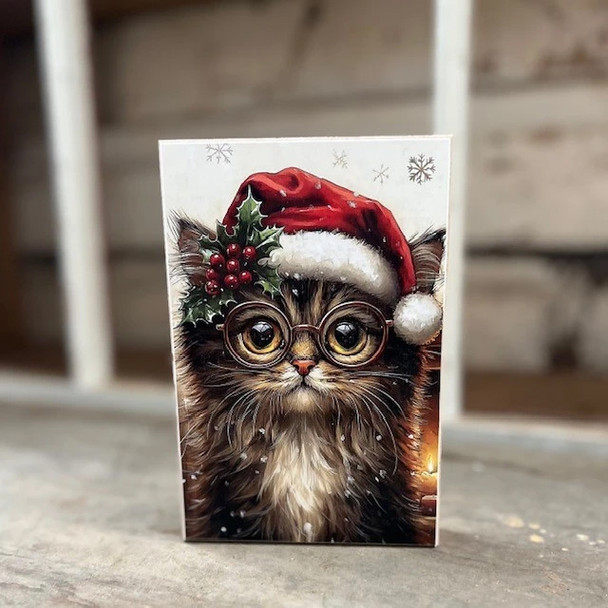 Santa Kitten Block
