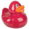 Rubber Duckies 6" Glitter Collectible Bulk 48 Pieces Six Assorted Colors Showing Red Ducky Right Side Angle Carnival Prizes Party Décor