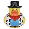 Rubber Duckies 3.75" Cowboy Themed Bulk 72 Pieces Four Assorted Styles Front of Black and White Cow Skin Ducky Front