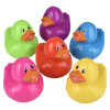 Rubber Duckies 3.5" Colored Bulk 72 Pieces Six Assorted Colors Purple Green Blue Red Yellow Pink Carnival Party Prizes