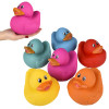 Rubber Duckies 5.5" Collectible Bulk 72 Pieces Six Assorted Colors Red Orange Yellow Teal Blue Fuchsia with Hand Showing Fuchsia Ducky Carnival Prizes Party Favors