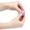 squish toy sticky metallic orbs 1.6 inch pink in use
