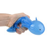 Squeeze toy bead axolotls 7.5 inch blue squished.