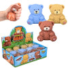 squish toy squeeze teddy bears 2.75 inch 12 piece display 3 colors brown squished