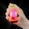 Squishy bead jack o lantern squeezed and lit