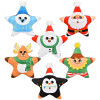 Bulk Christmas star plush toys 72pc 9in 6 styles santa snowman penguin elf bear reindeer