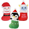 Bulk Christmas stocking plush toys 60pc 10in santa yeti penguin holiday toys