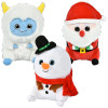 Bulk Christmas character plush 24pc 10in santa snowman yeti holiday toys