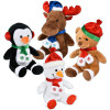 Christmas Plush Characters with Scarf Animal Toy Mix Bulk 80 Pieces