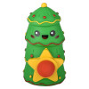Christmas tree foam ball blaster 36-pack left-angle view of tree shaped blaster with foam balls