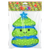 Christmas tree jumbo bubble popper 48-pack (9") low-angle view of Christmas tree shaped popper