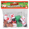Christmas finger puppet 864-pack (2 inch) bulk packaging view showing box with finger puppets including santa snowman reindeer elf