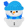 Snowman mega bubble blue popper 24-pack right-angle view of blue snowman shaped popper