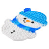 Snowman mega bubble blue popper 24-pack overhead view of blue snowman shaped popper