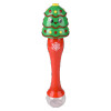 Light-up Christmas tree bubble wand 24-pack right-angle view of tree topped bubble wand